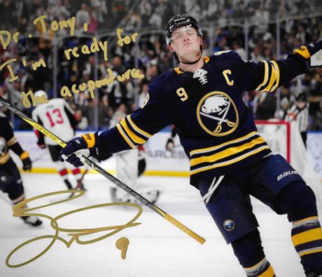 NHL All-Star, Olympian, and Stanley Cup winner Jack Eichel with a personal message to Dr. Tony Willcox: “Dr. Tony I’m ready for the acupuncture.”