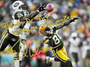 Erik Coleman New York Jets signed photo thanking Dr Tony Willcox for acupuncture treatment and performance recovery